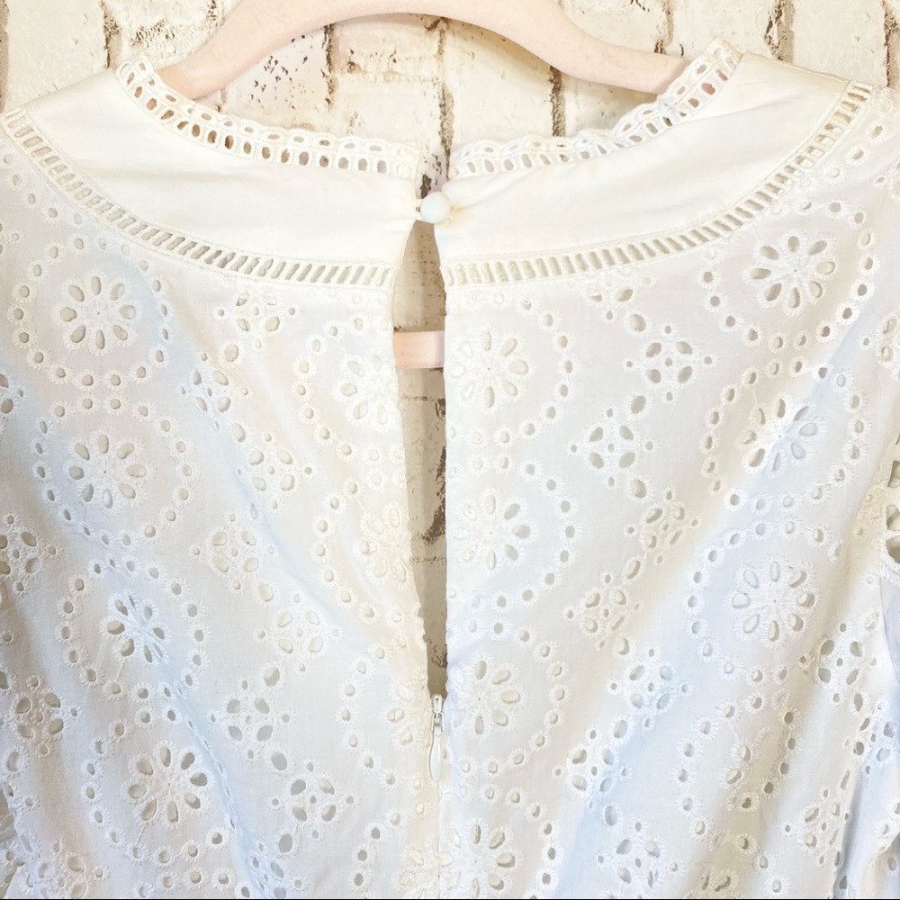 NWT Banana Republic white eyelet puff sleeve dress - Picture 8 of 13